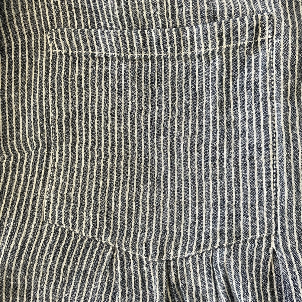 Lord & Taylor striped cotton blouse top button down baggy casual minimalist 1X - Picture 7 of 8